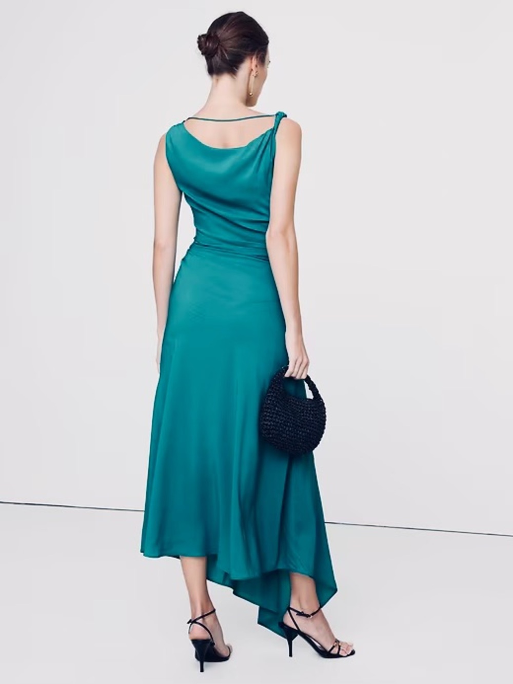 BANANA REPUBLIC CREPE TWIST-SHOULDER DRESS - Picture 5 of 10